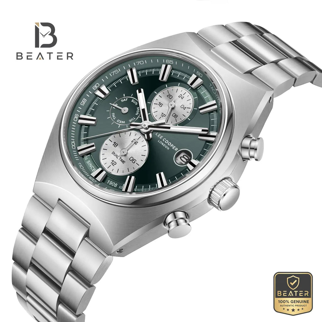 Lee Cooper LC08214.370 Men's Dark Green Metal Strap Watch - View 2 - Beater