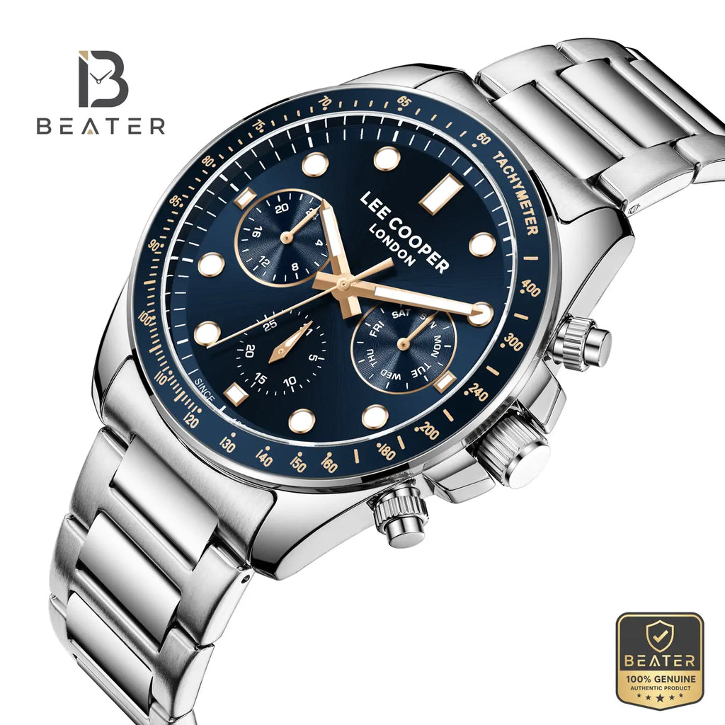 Lee Cooper LC08215.360 Men's Grey Metal Strap Watch - View 2 - Beater
