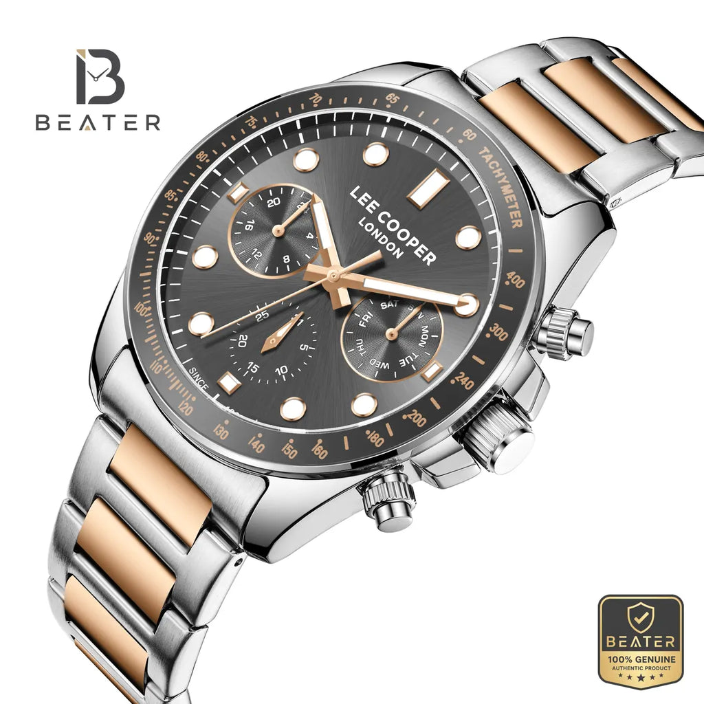 Lee Cooper LC08215.560 Men's Grey Metal Bracelet Watch - View 2 - Beater
