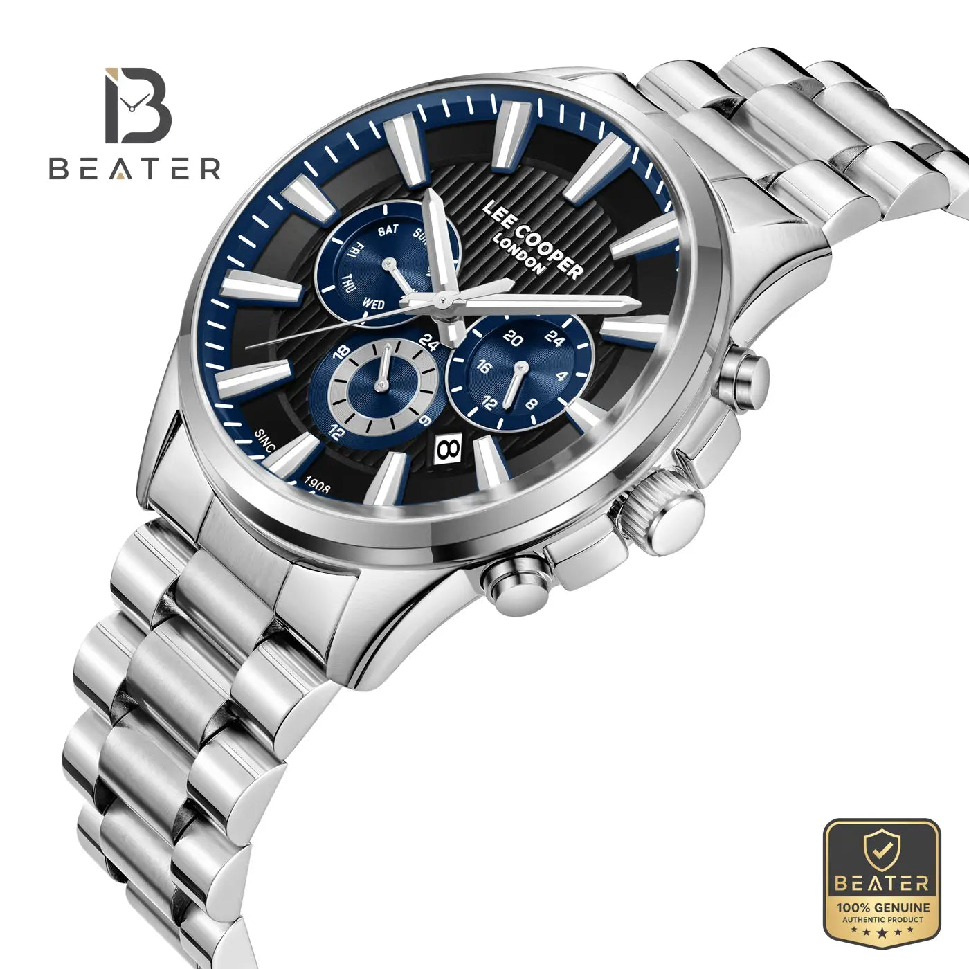 Lee Cooper LC08216.390 Men's Dark Blue To Black Metal Strap Watch Secondary image
