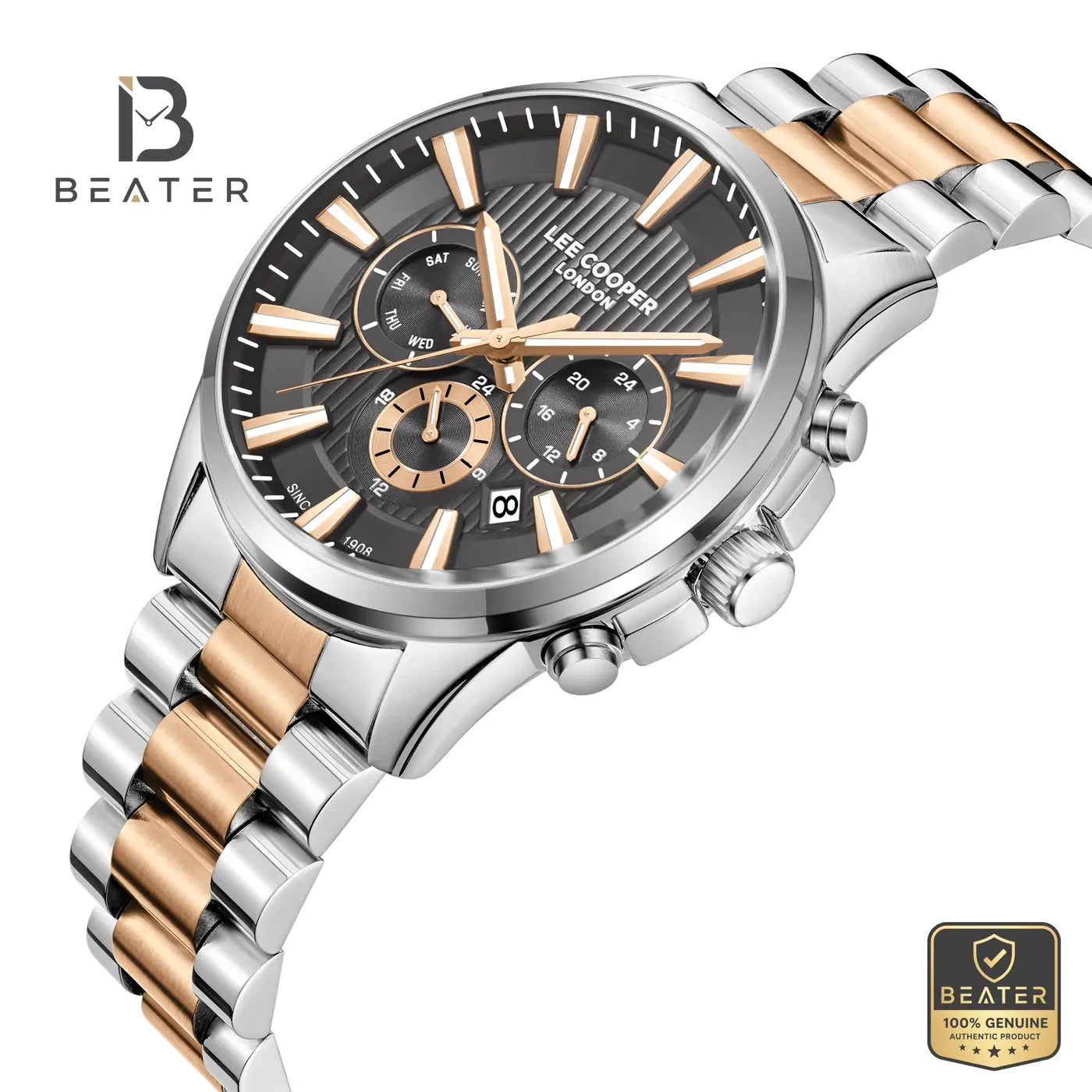 Lee Cooper LC08216.550 Men's Gun Metal Bracelet Watch Secondary image