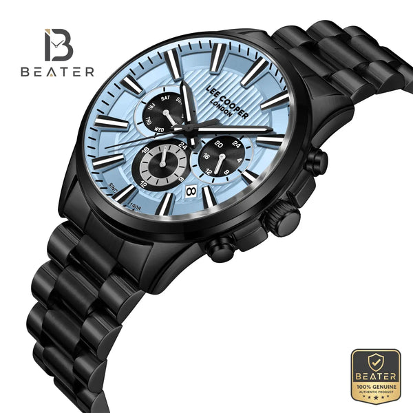 Lee Cooper LC08216.600 Men's Blue Metal Strap Watch - View 2 - Beater