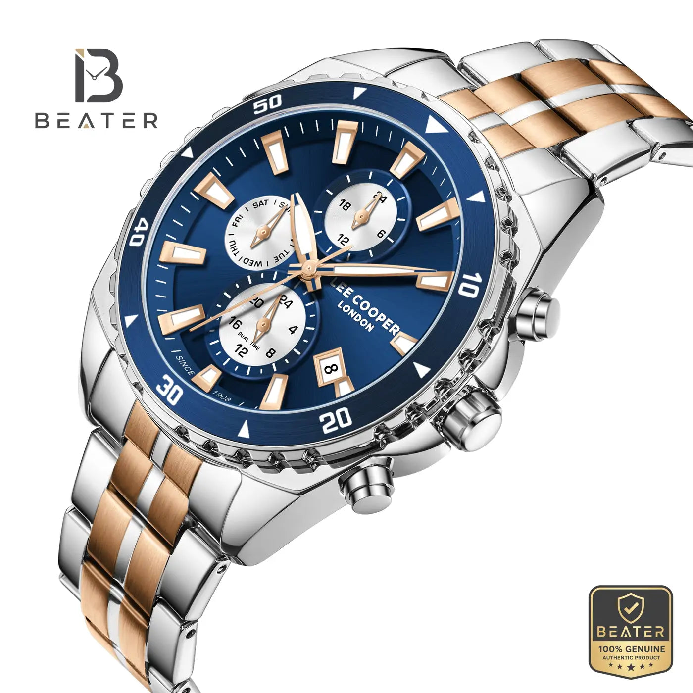 Lee Cooper LC08217.590 Men's Dark Blue/Silver Metal Bracelet Watch Secondary image