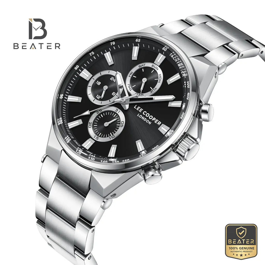 Lee Cooper LC08219.350 Men's Black Metal Strap Watch - View 2 - Beater