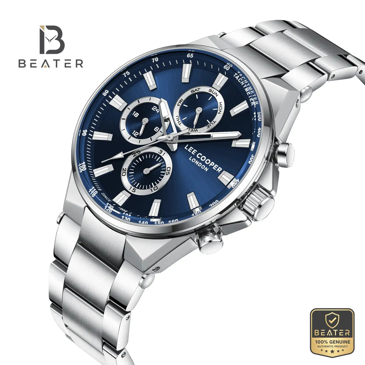 Lee Cooper LC08219.390 Men's Dark Blue Metal Bracelet Watch - View 2 - Beater