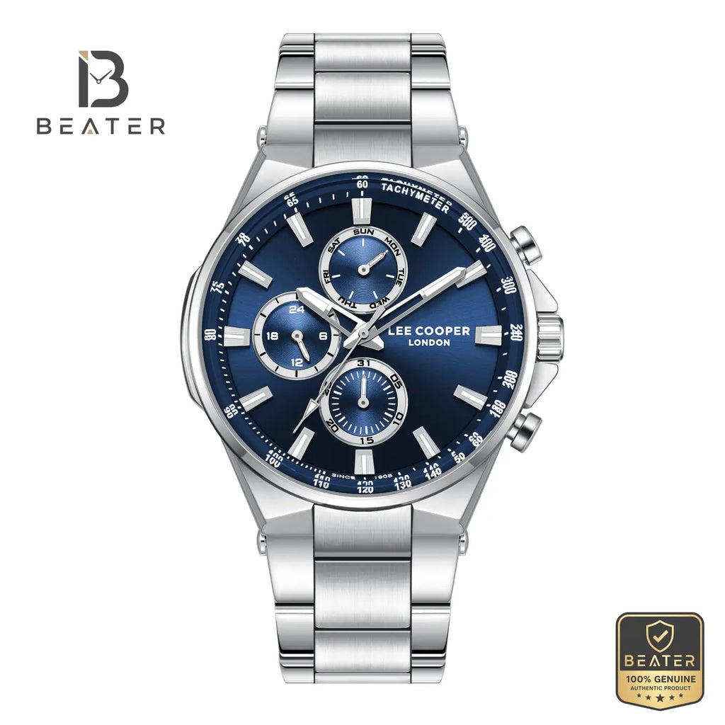 Lee Cooper LC08219.390 Men's Dark Blue Metal Bracelet Watch - Beater