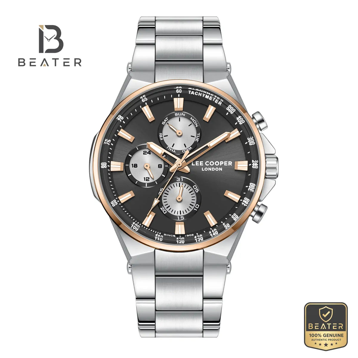 Lee Cooper LC08219.550 Men's Gun Dial Metal Bracelet Watch - Beater Main image