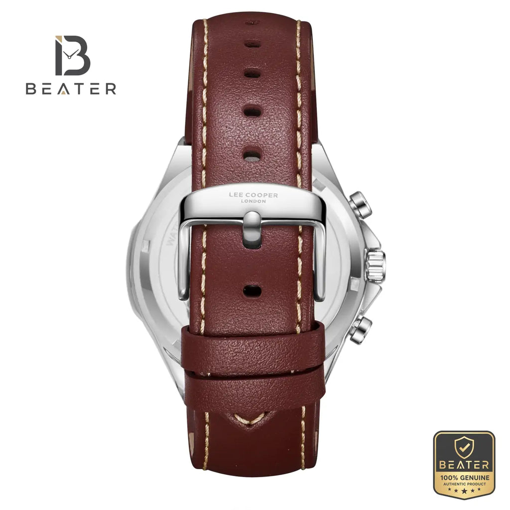 Lee Cooper LC08223.392 Men's Dark Blue Leather Strap Watch - View 4 - Beater