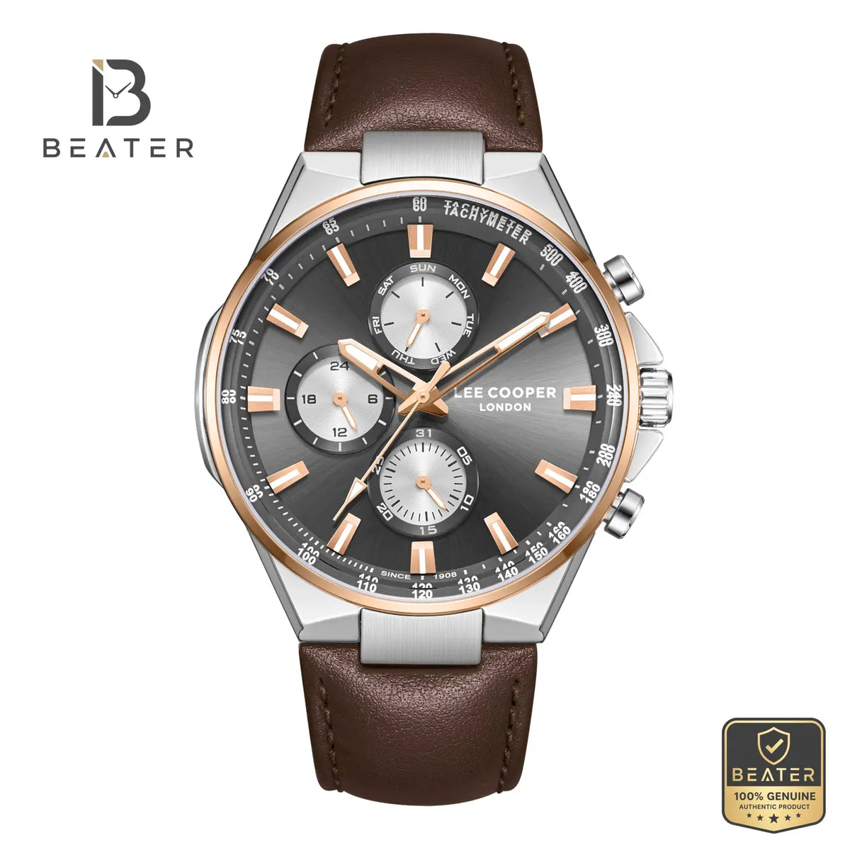 Lee Cooper LC08223.562 Men's Gun Leather Strap Watch - Beater Main image