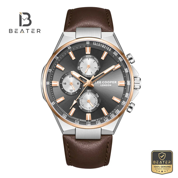 Lee Cooper LC08223.562 Men's Gun Leather Strap Watch - Beater