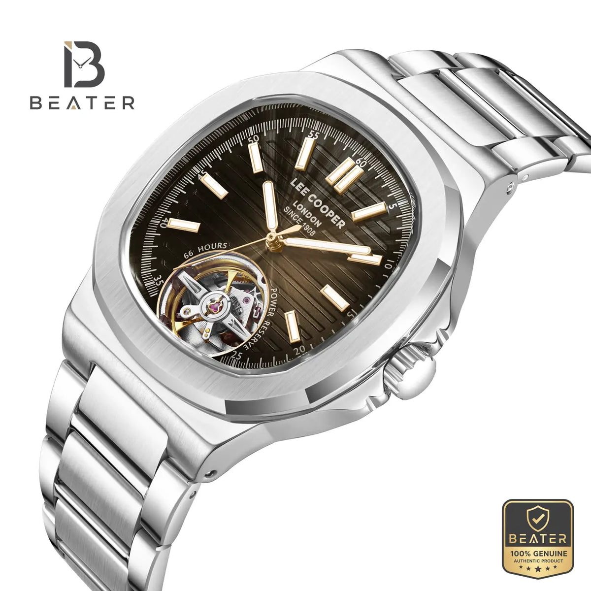 Lee Cooper LC08227.340 Men's Brown Metal Strap Watch - View 2 - Beater
