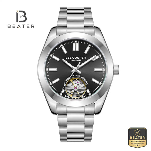 Lee Cooper LC08228.350 Men's Black Metal Strap Watch - Beater