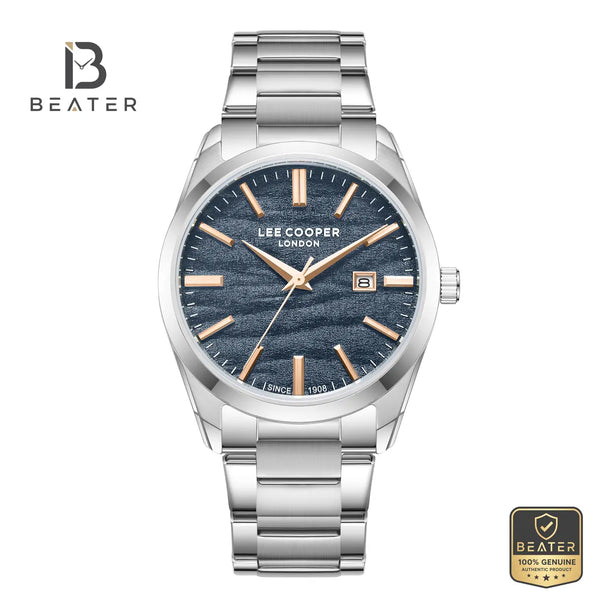 Lee Cooper LC08231.300 Men's Dark Blue Metal Strap Watch - Beater