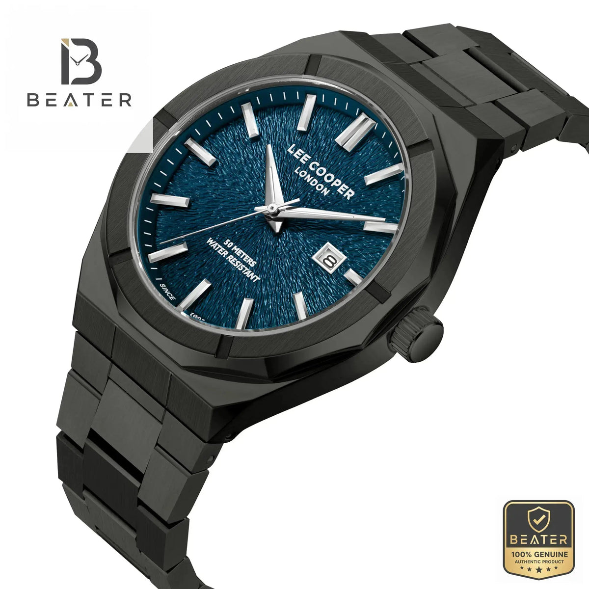 Lee Cooper LC08234.090 Dark Blue Dial Round Case Profile - Beater
