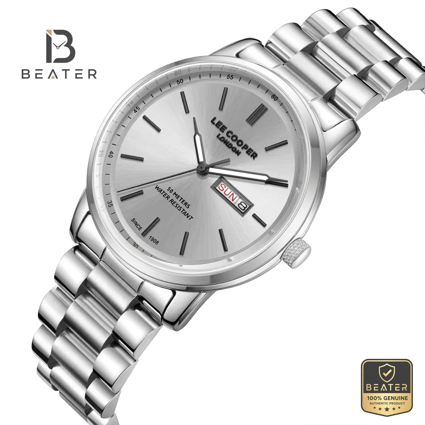 Lee Cooper LC08236.330 Men's Silver Metal Strap Watch Secondary image