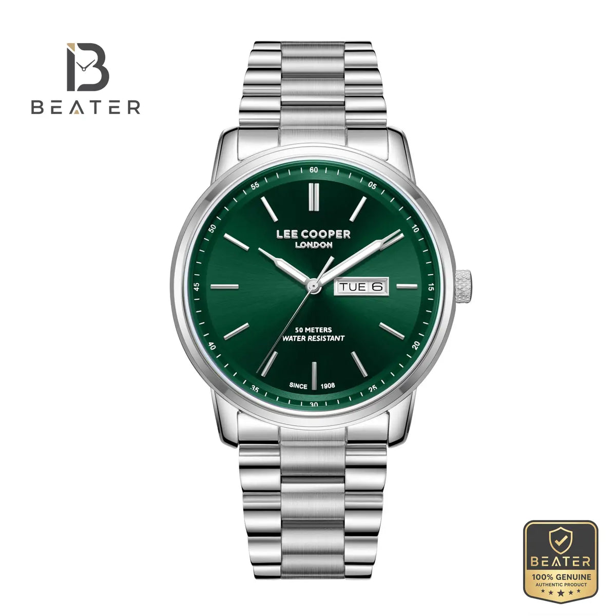 Lee Cooper LC08236.370 Men's Dark Green Metal Bracelet Watch - Beater