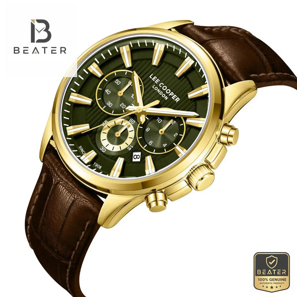 Lee Cooper LC08239.174 Dark Green Dial Gold Case Profile - Beater