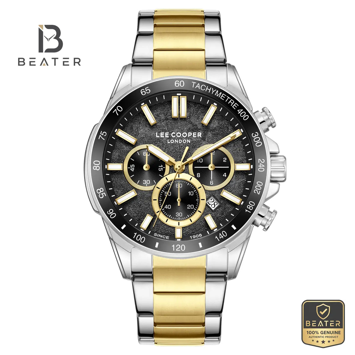 Lee Cooper LC08240.250 Men's Black Metal Bracelet Watch - Beater Main image