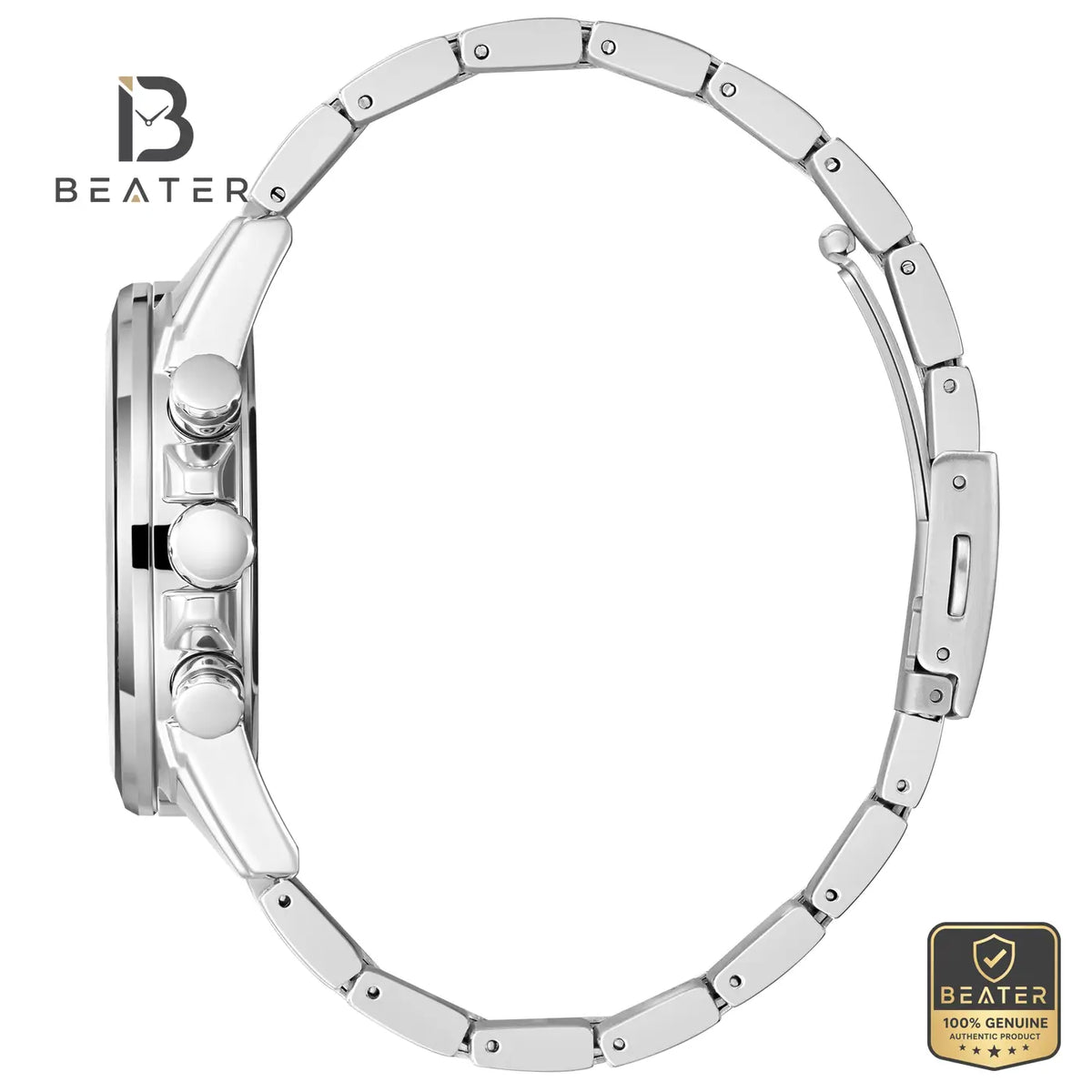 Lee Cooper LC08240.530 Men's Silver Metal Strap Watch - View 4 - Beater