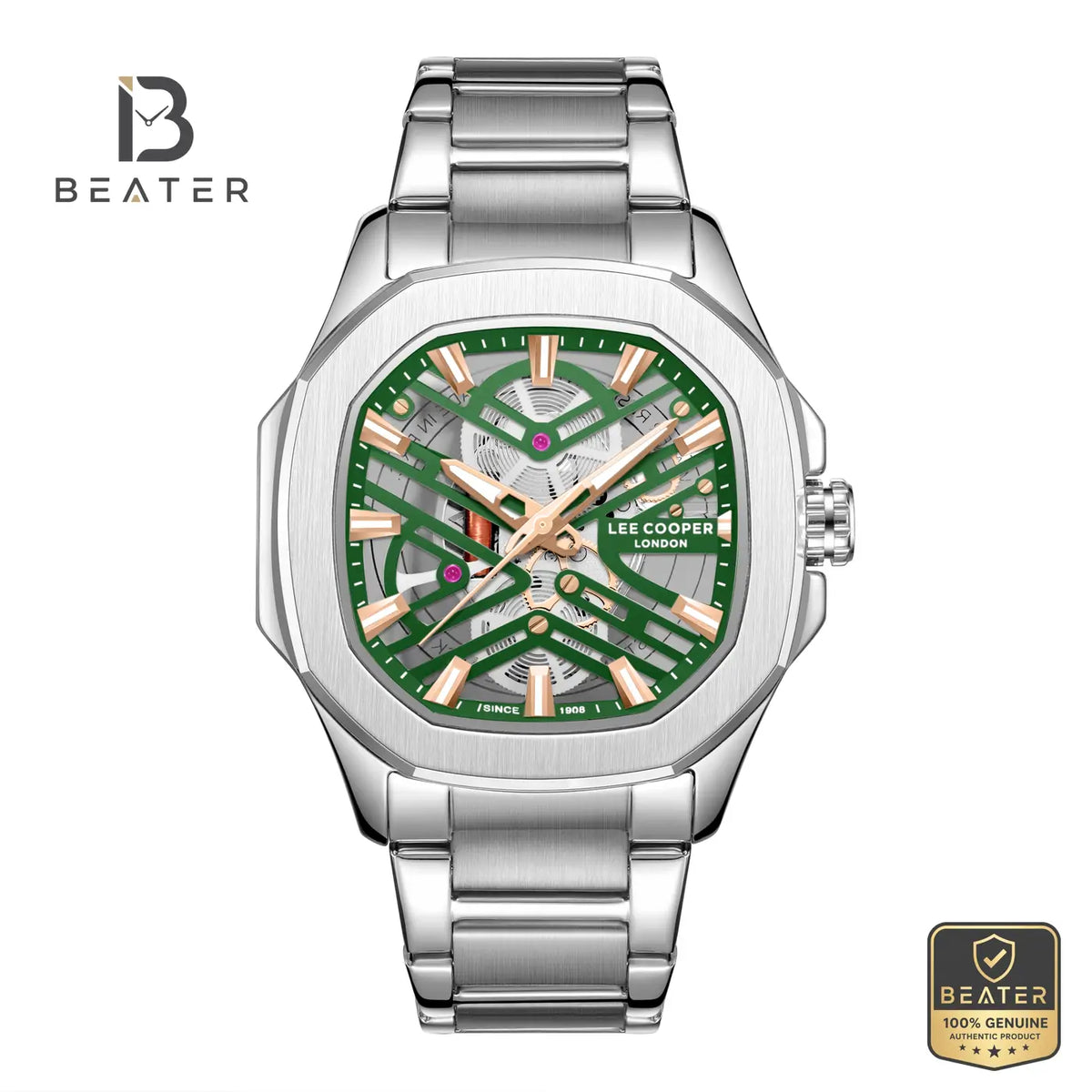 Lee Cooper LC08246.370 Men's Dark Green Metal Bracelet Watch - Beater Main image