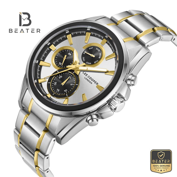 Lee Cooper LC08249.230 Men's Silver Metal Bracelet Watch - View 2 - Beater