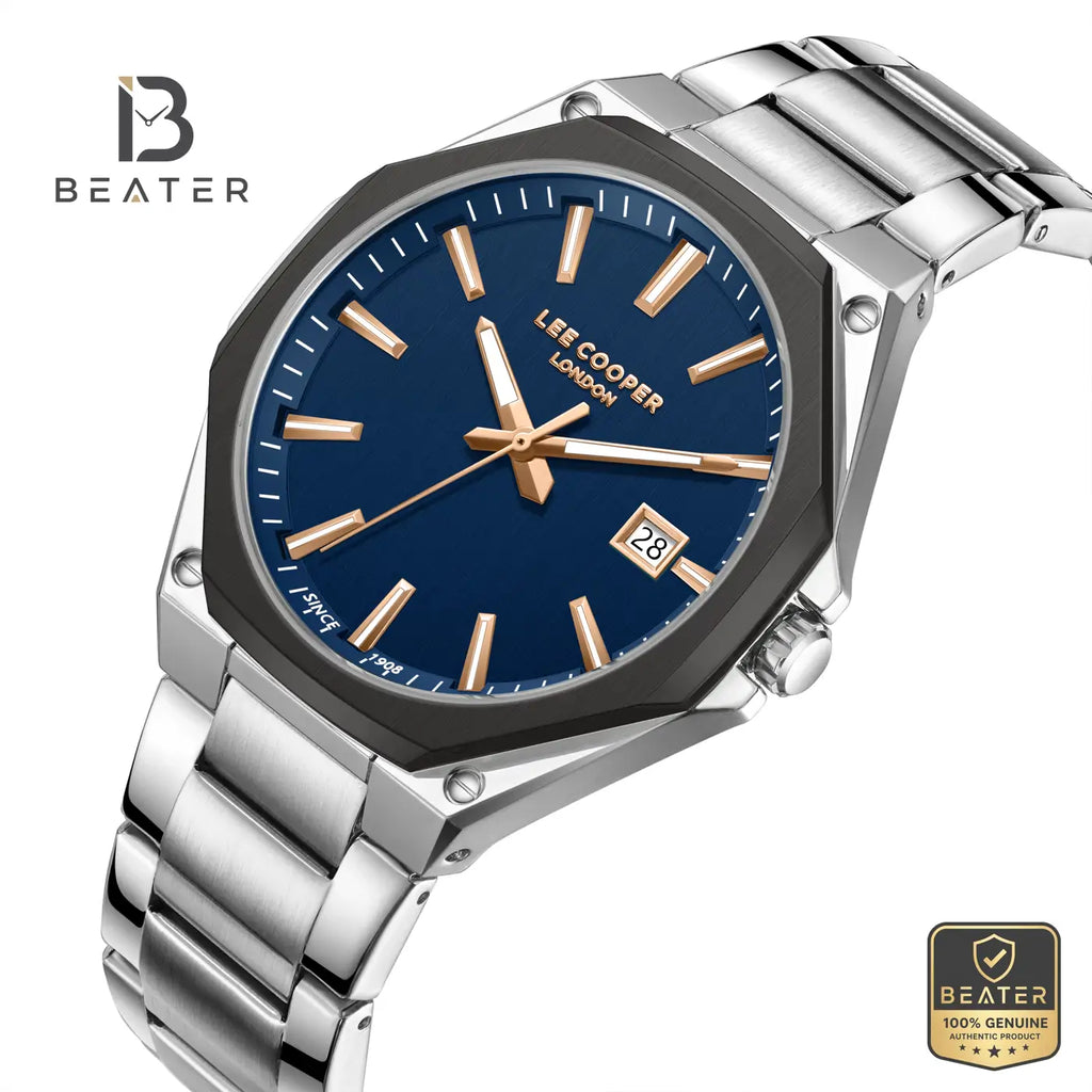 Lee Cooper LC08252.690 Men's Dark Blue Metal Bracelet Watch - View 2 - Beater