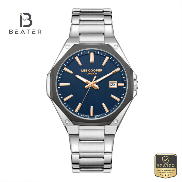Lee Cooper LC08252.690 Men's Dark Blue Metal Bracelet Watch - Beater