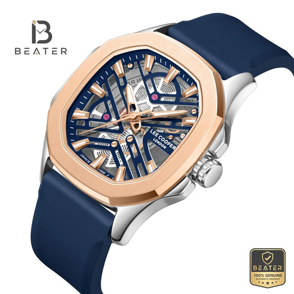 Lee Cooper LC08254.599 Men's Dark Blue Silicone Strap Watch - View 2 - Beater