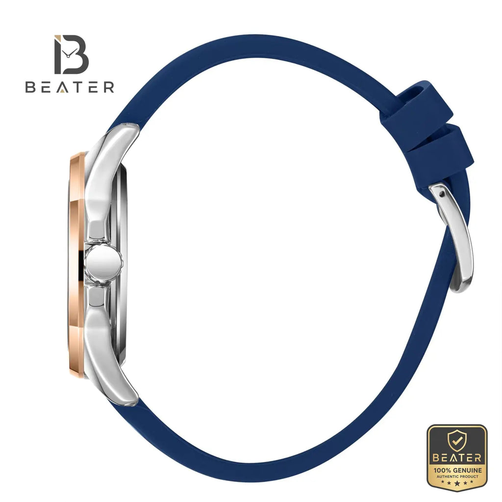 Lee Cooper LC08254.599 Men's Dark Blue Silicone Strap Watch - View 3 - Beater