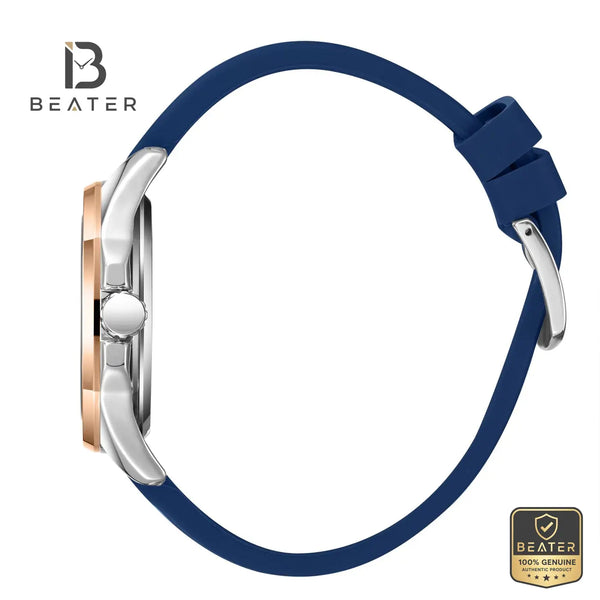 Lee Cooper LC08254.599 Men's Dark Blue Silicone Strap Watch - View 3 - Beater