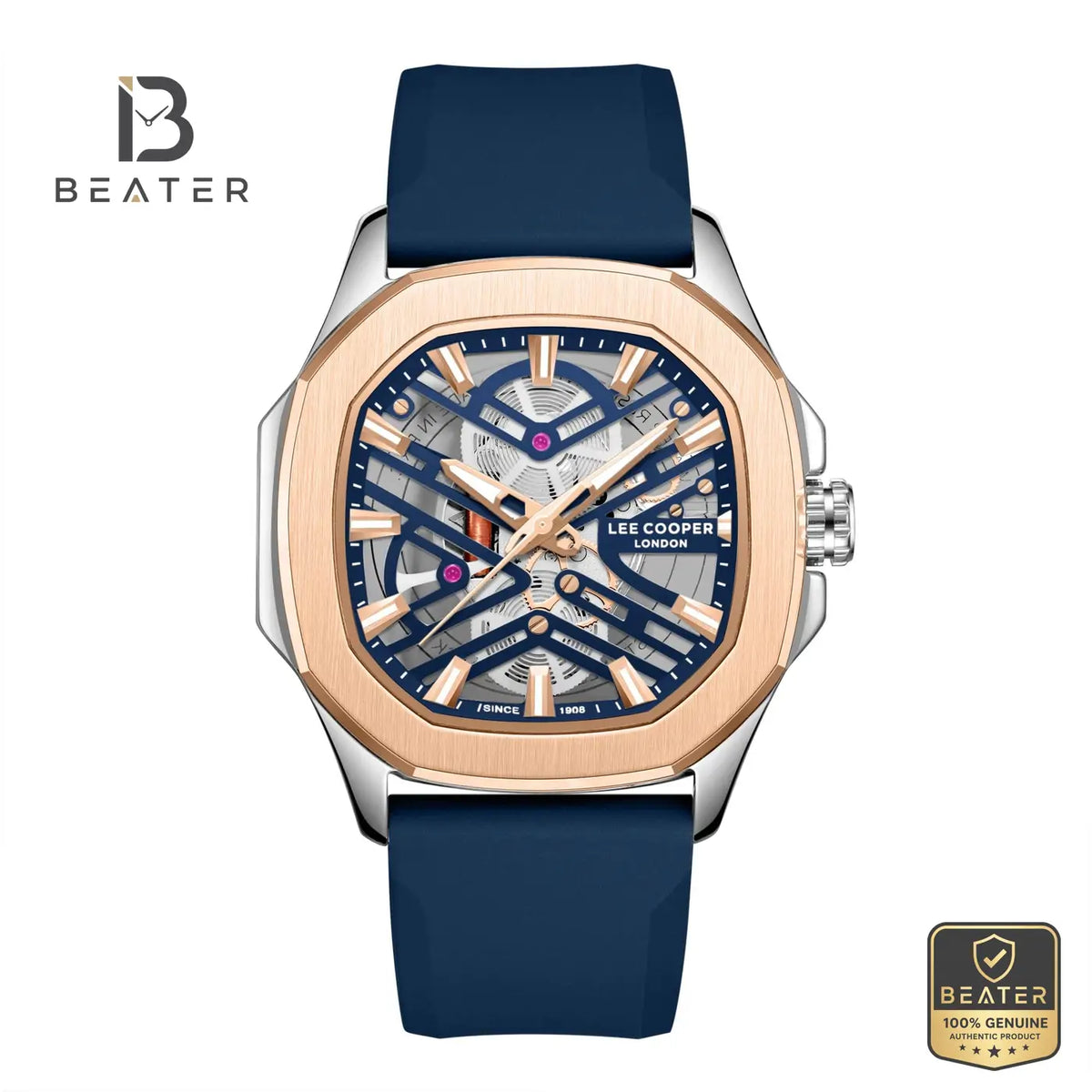 Lee Cooper LC08254.599 Men's Dark Blue Silicone Strap Watch - Beater Main image