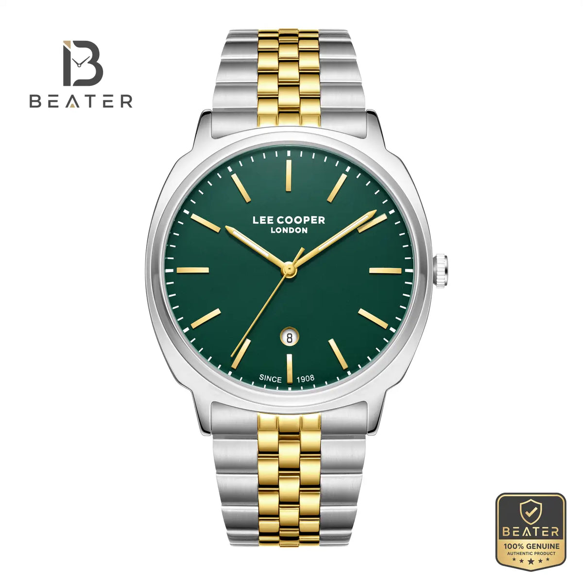 Lee Cooper LC08255.270 Men's Dark Green Metal Band Watch - Beater