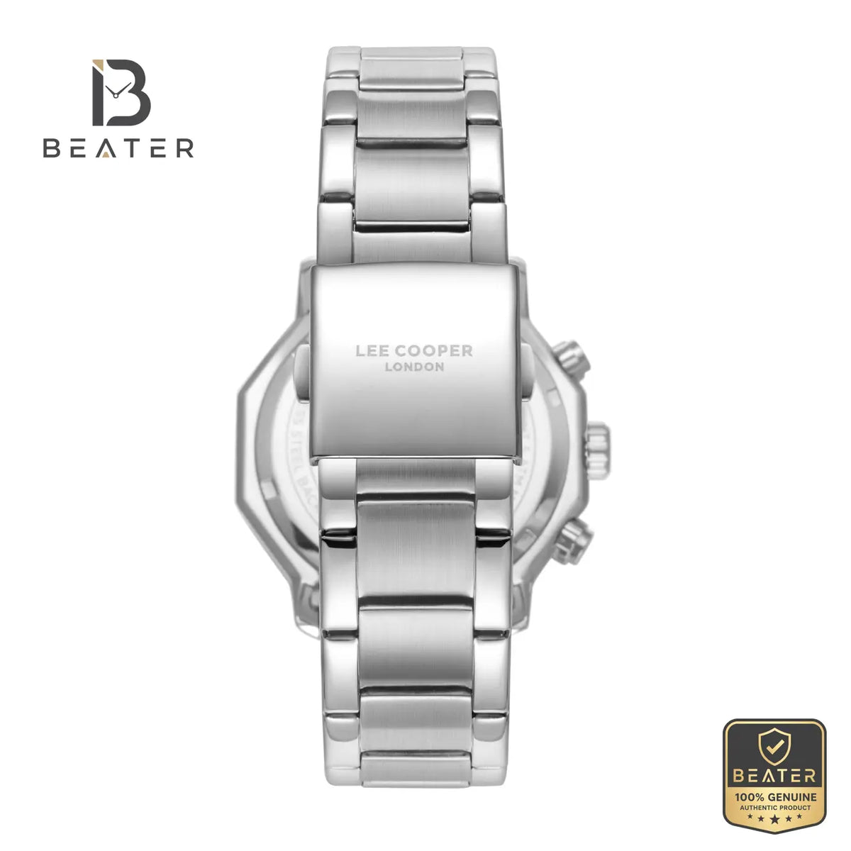Lee Cooper LC08256.350 Men's Black Silver Metal Strap Watch - View 4 - Beater