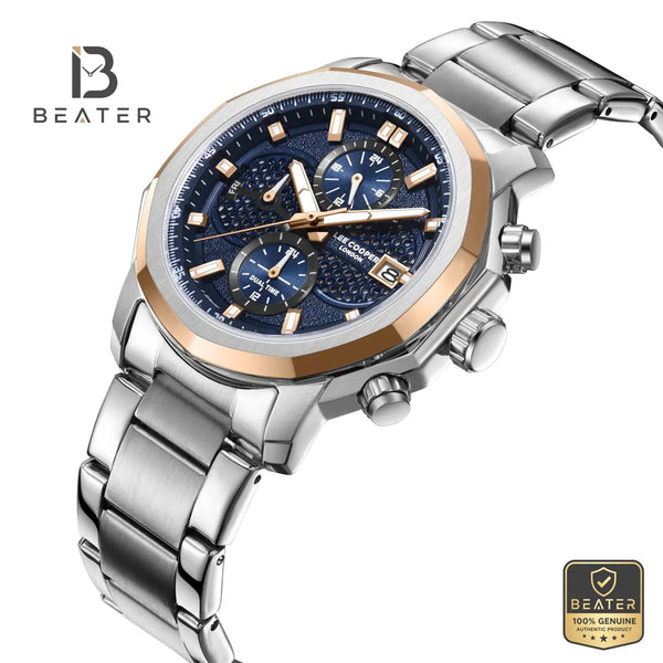 Lee Cooper LC08256.590 Men's Dark Blue Metal Strap Watch - View 2 - Beater