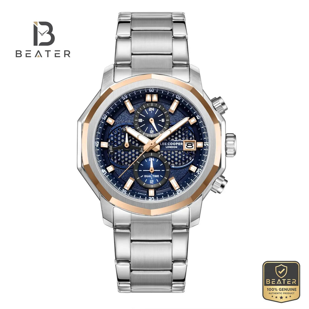Lee Cooper LC08256.590 Men's Dark Blue Metal Strap Watch - Beater