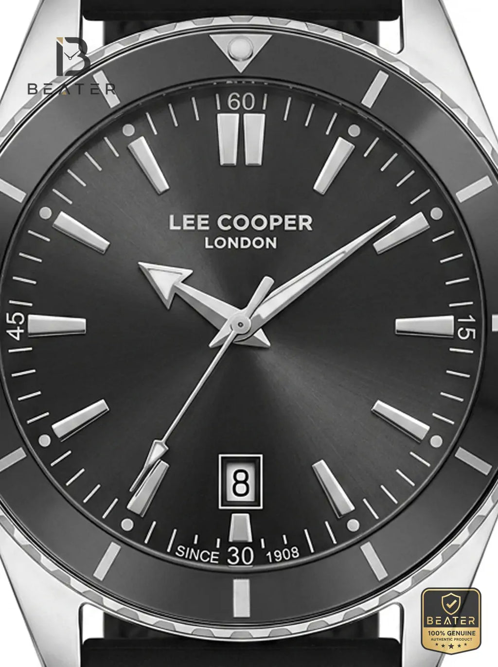 Lee Cooper LC08257.351 Men's Black Silicone Strap Watch - View 4 - Beater