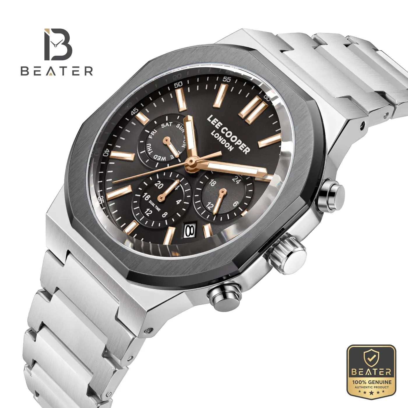 Lee Cooper LC08263.060 Men's Gun Metal Bracelet Watch Secondary image