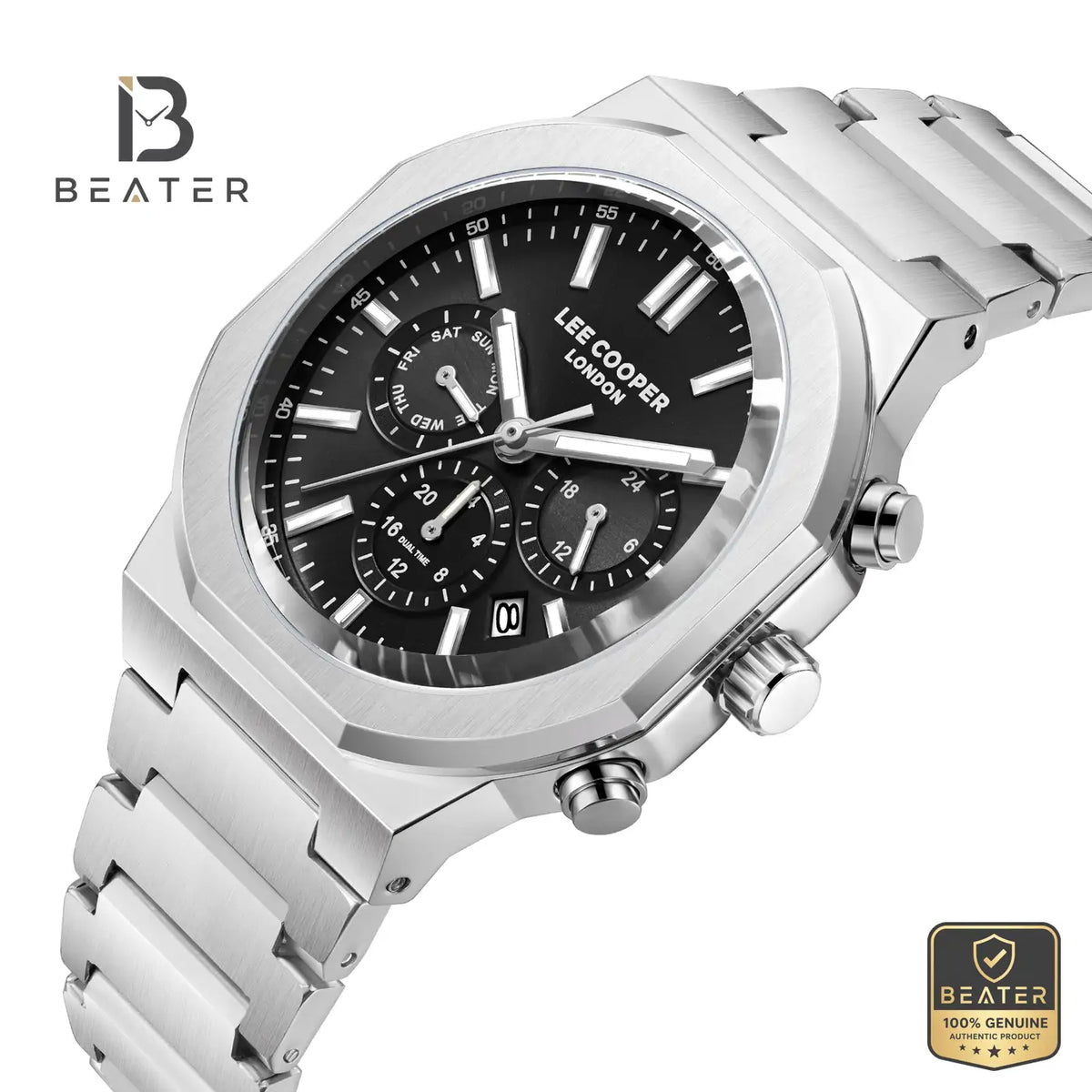 Lee Cooper LC08263.350 Men's Black Metal Bracelet Watch - View 4 - Beater
