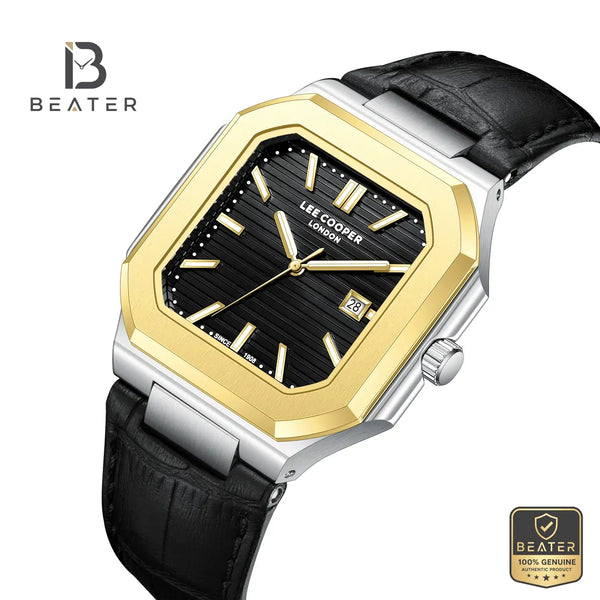 Lee Cooper LC08268.251 Men's Black Leather Strap Watch - View 2 - Beater