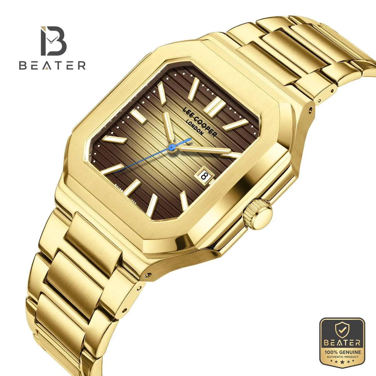 Lee Cooper LC08269.140 Men's Dark Brown Gold Metal Bracelet Watch - View 2 - Beater