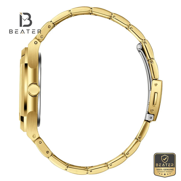 Lee Cooper LC08269.140 Men's Dark Brown Gold Metal Bracelet Watch - View 3 - Beater
