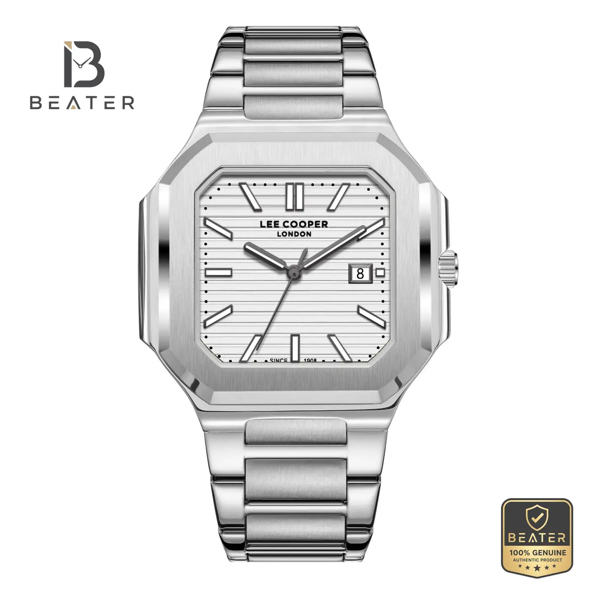 Lee Cooper LC08269.330 Men's Silver Metal Bracelet Watch - Beater
