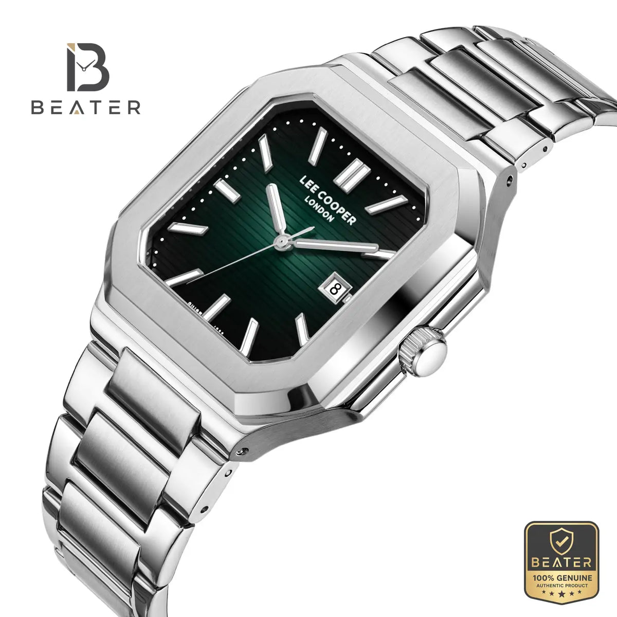 Lee Cooper LC08269.370 Men's Dark Green Metal Bracelet Watch - View 2 - Beater