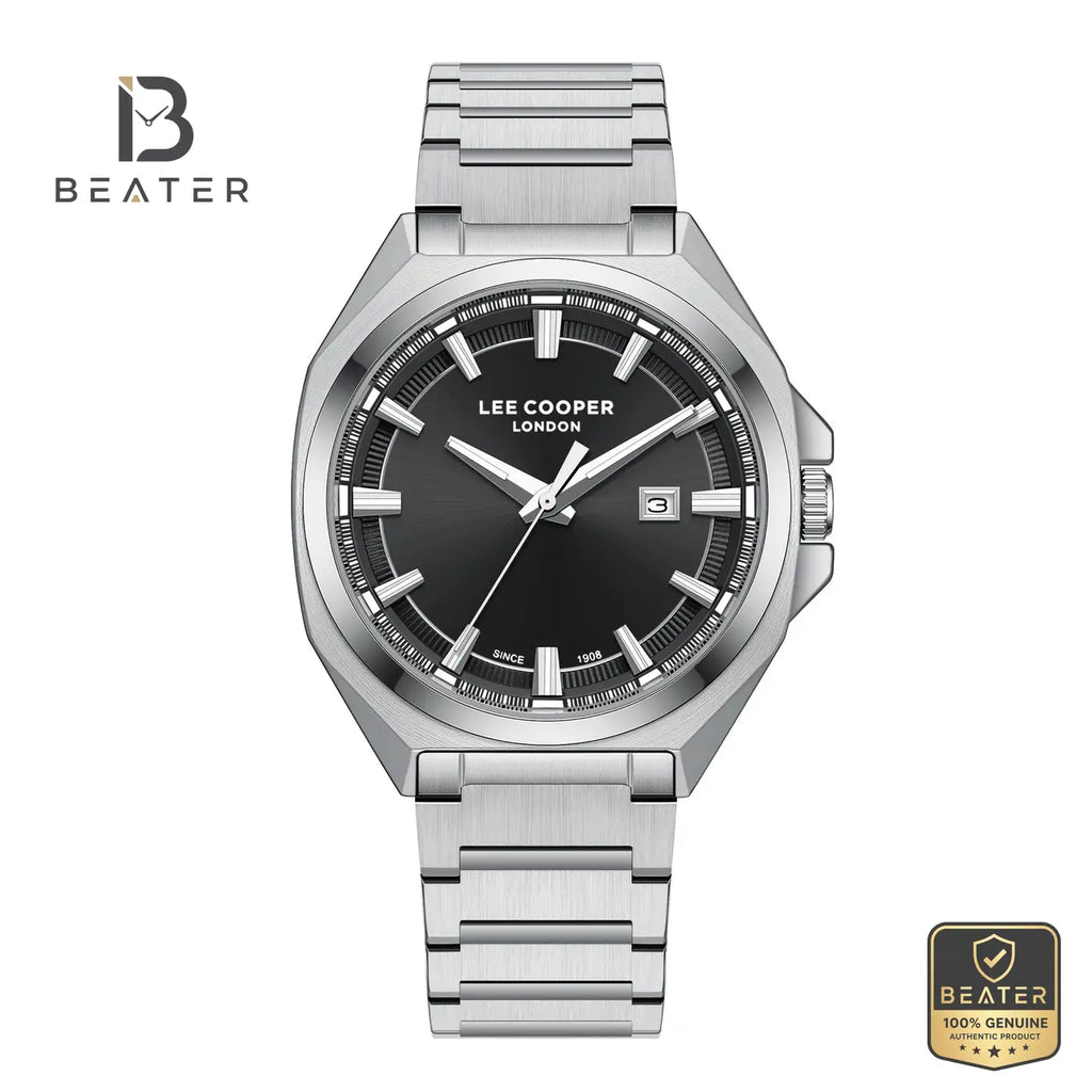 Lee Cooper LC08271.350 Men's Black Metal Bracelet Watch - Beater