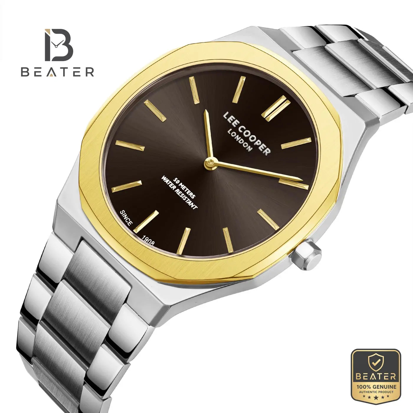 Lee Cooper LC08275.240 Men's Dark Brown Metal Strap Watch Secondary image