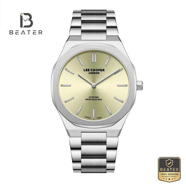 Lee Cooper LC08275.310 Men's Gold Dial Metal Strap Watch - Beater