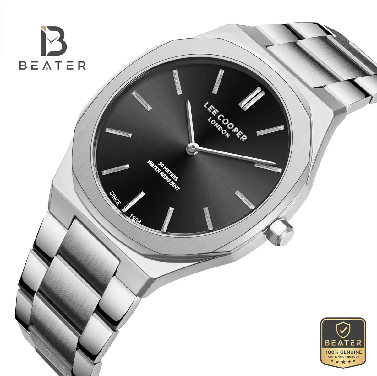 Lee Cooper LC08275.350 Men's Black Metal Bracelet Watch - View 2 - Beater