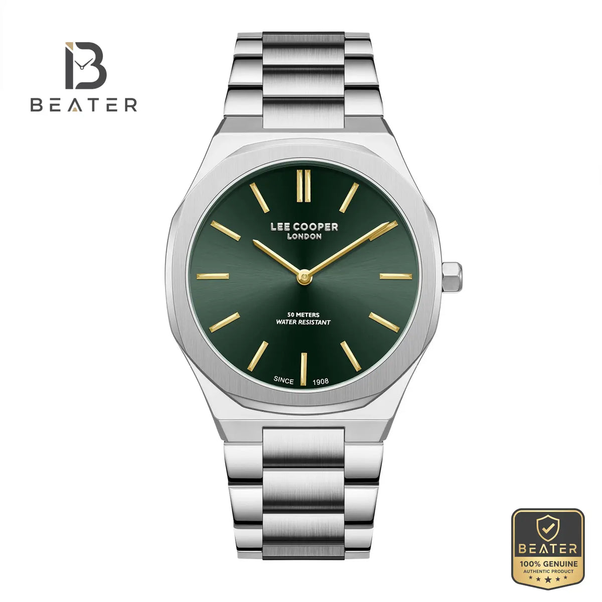 Lee Cooper LC08275.370 Men's Dark Green Metal Strap Watch - Beater Main image