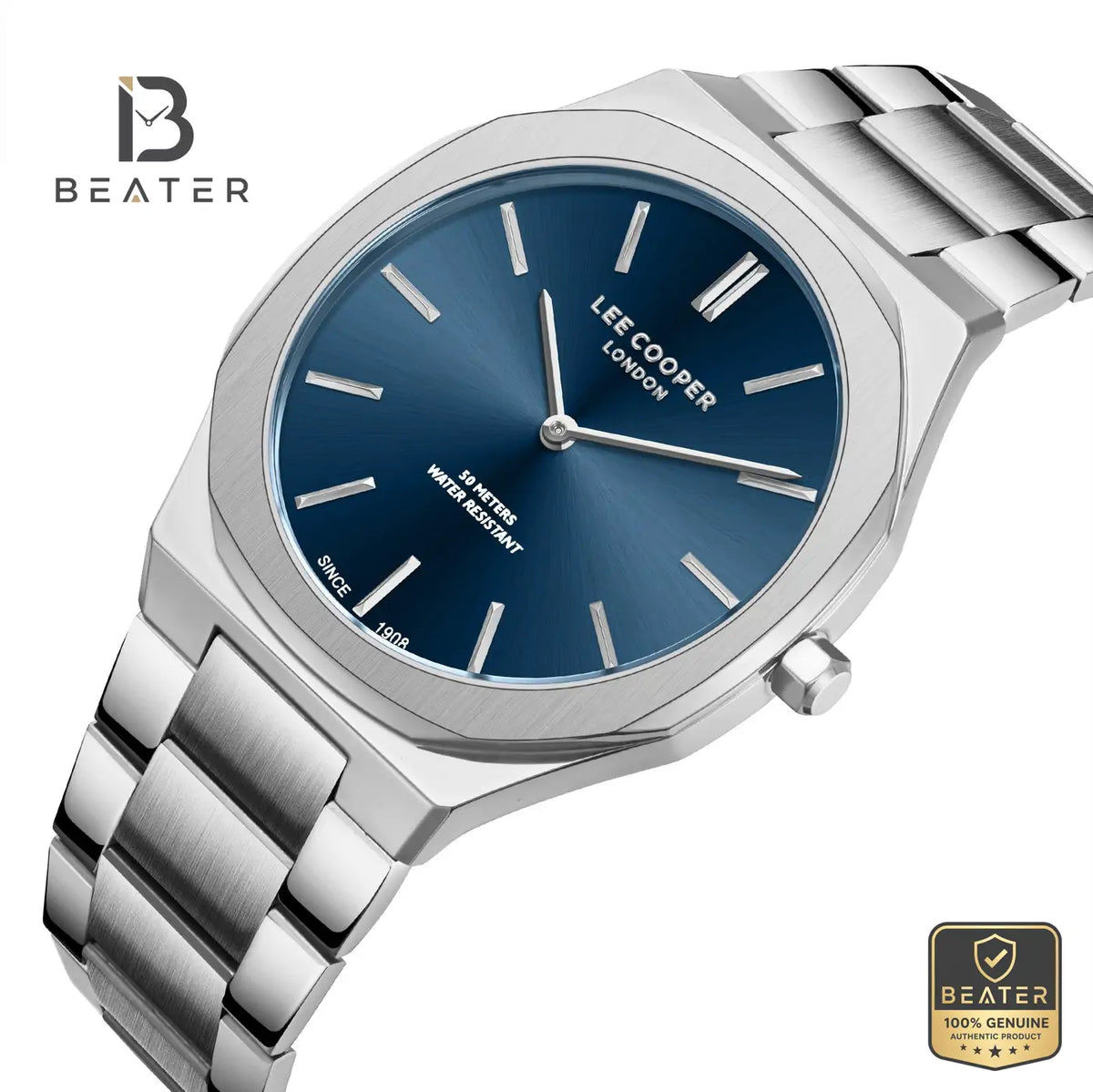 Lee Cooper LC08275.390 Men's Dark Blue Metal Bracelet Watch - View 2 - Beater