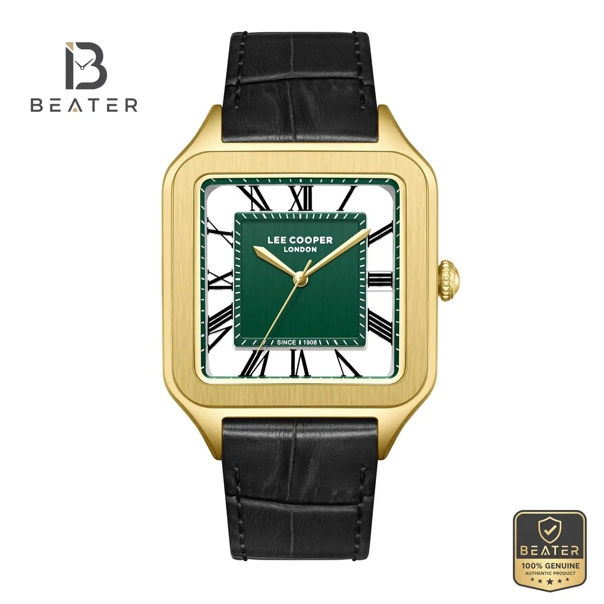Lee Cooper LC08277.171 Men's Dark Green Leather Strap Watch - Beater Main image